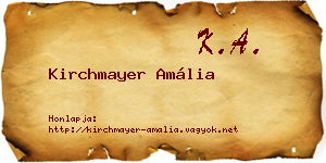 Kirchmayer Amália névjegykártya